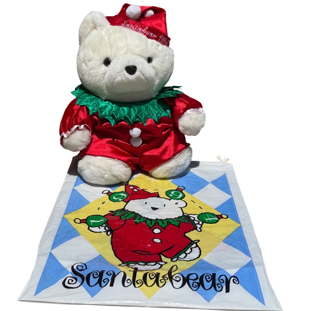 Dayton Hudson 1994 Santabear Jester Clown Outfit Santa‎ Bear With Bag